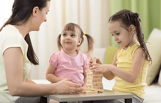 Children Playing Games with Therapist