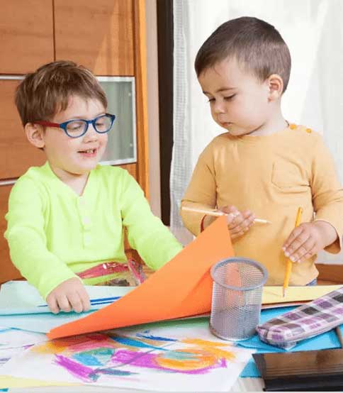 Two Children Coloring Art