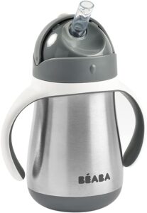 Beaba Stainless Steel Straw Sippy Cup with Handles