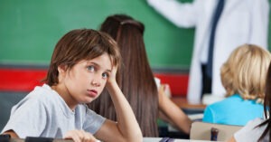 Frustrated Student in Classroom