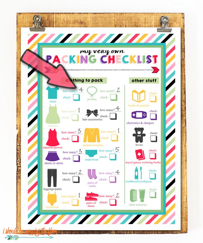 Childrens Packing Checklist Printable