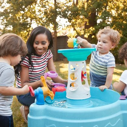 Kids Playing at Water Table